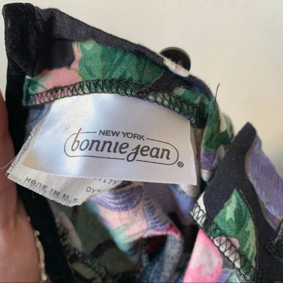 Bonnie Jean Vintage Kids Dress Floral Tulle Short Sleeve Lace Size 4
